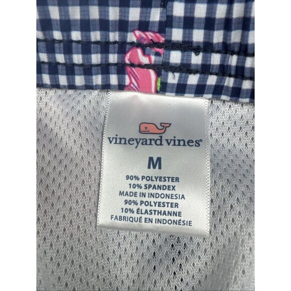 Vineyard Vines Men's 7” Chappy Printed Gingham & Floral Lined Swim Trunks Sz M - Picture 4 of 11